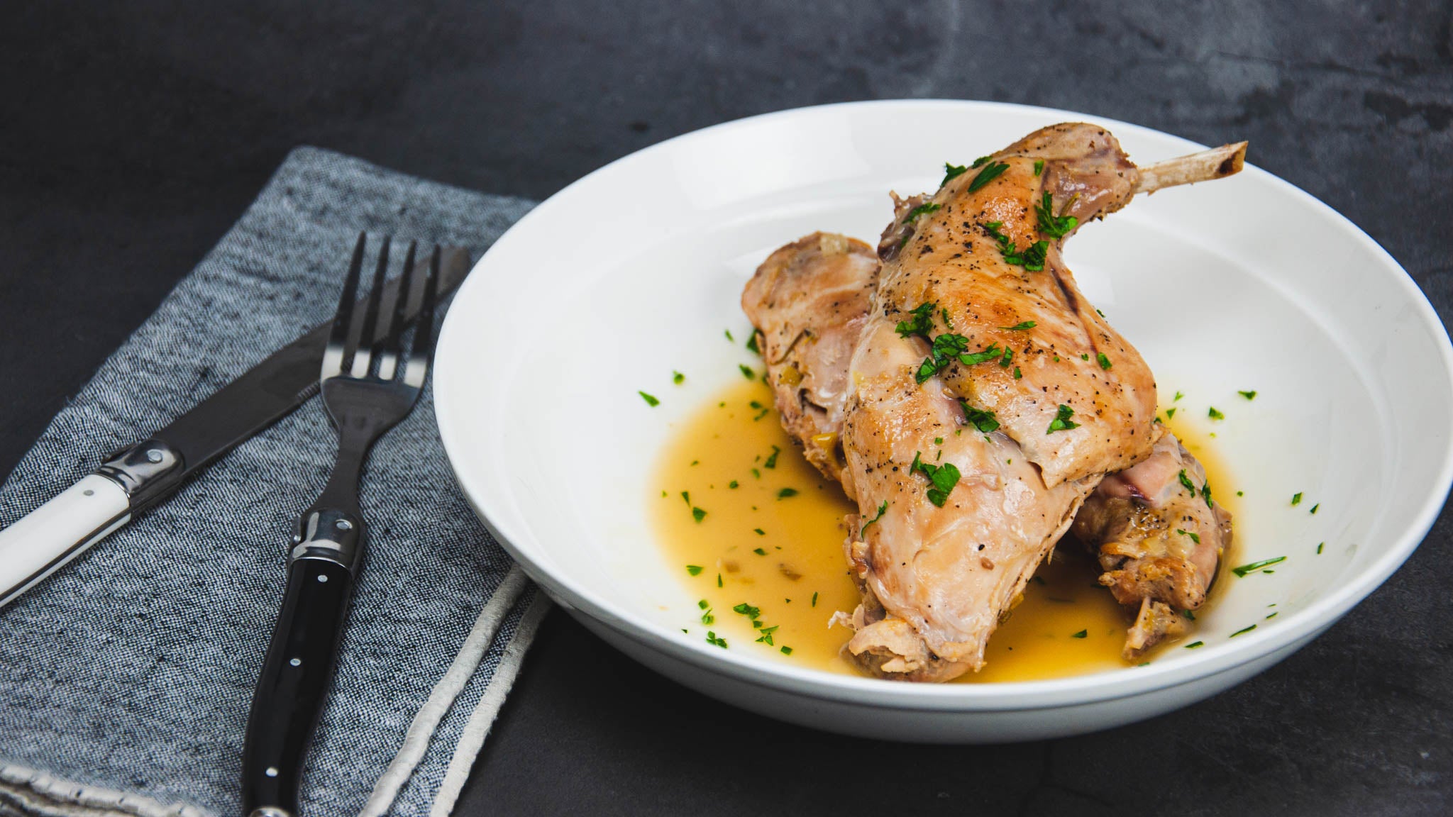 Rabbit Hind Leg & Thigh Bone-In - Fossil Farms