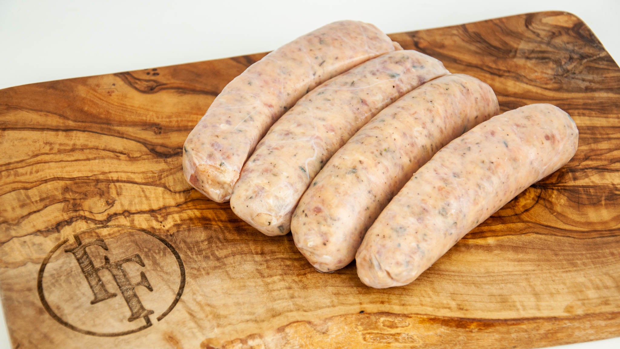 Rabbit Sausage with White Wine, Chicken & Bacon