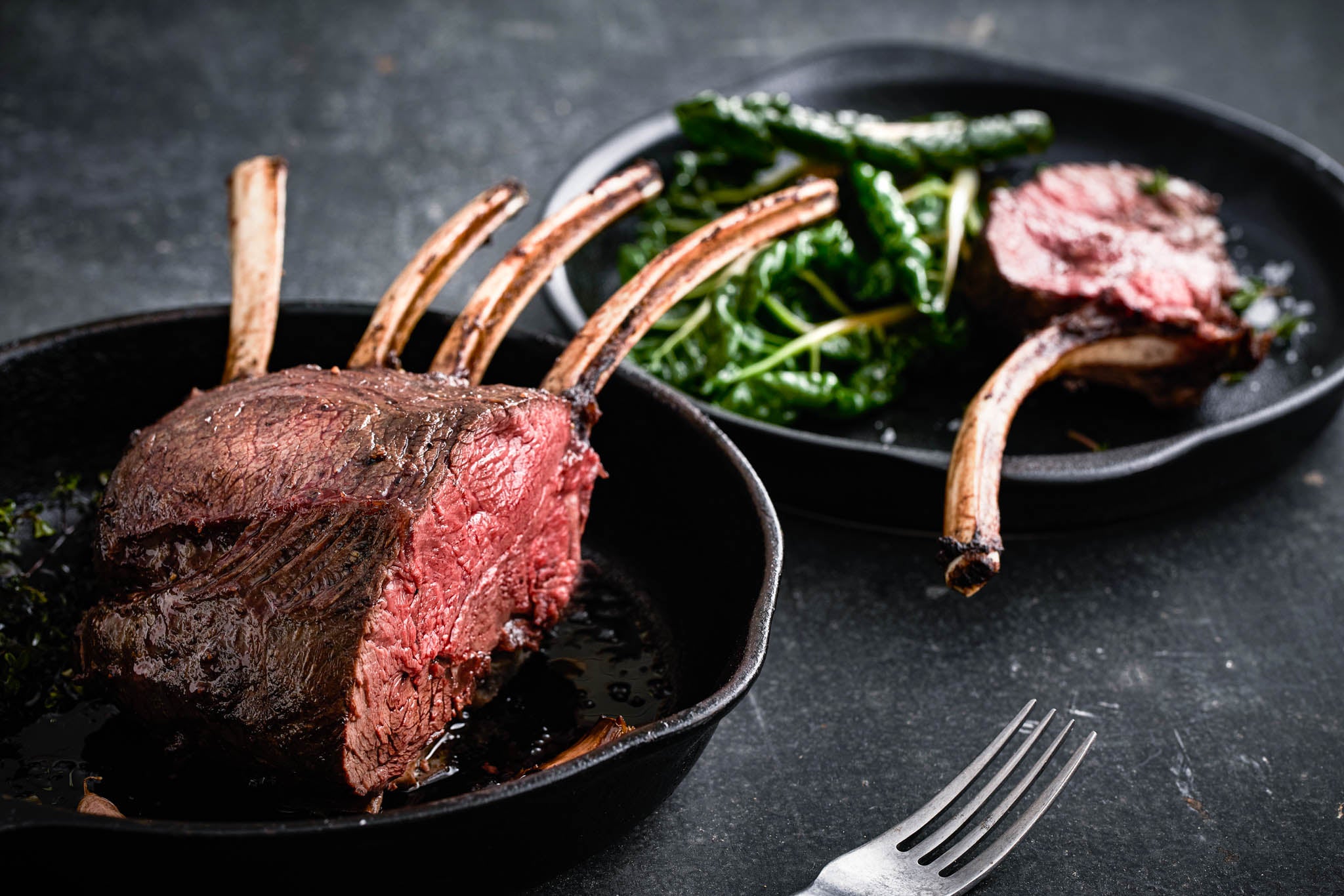 NZ Venison 8 Bone French Rib Rack cooked
