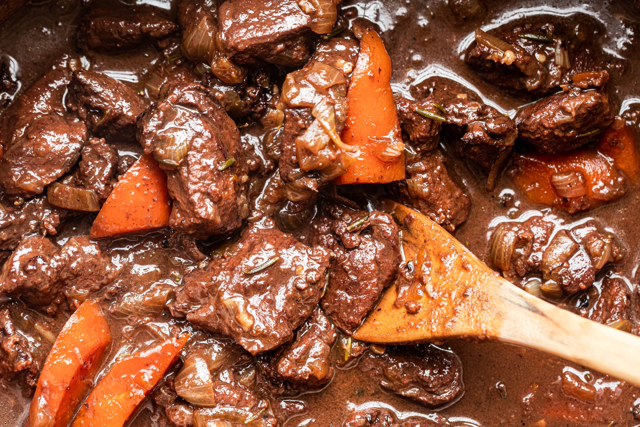 Venison Stew Meat Cooked with Carrots