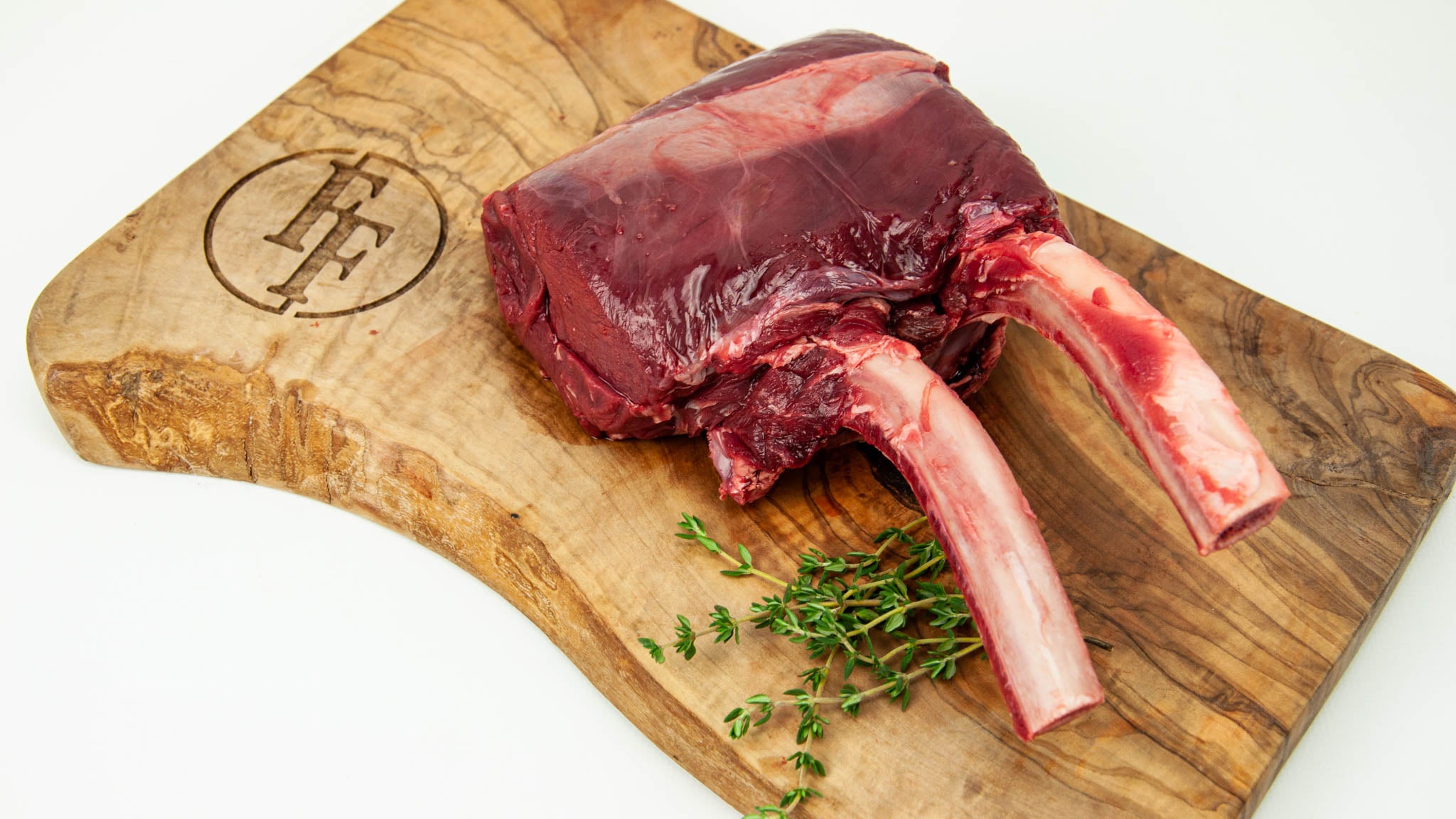 Venison Two Bone Rib Chop Raw 