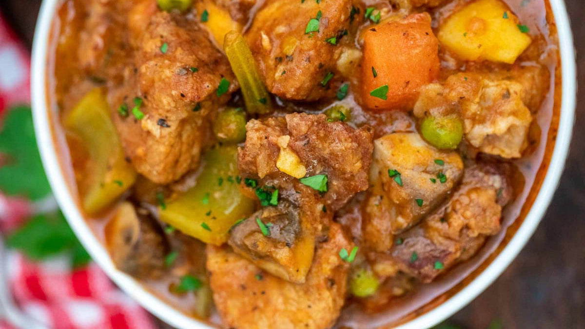 Wild Boar Stew Meat Cooked